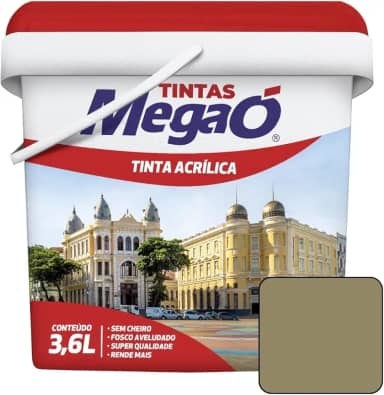 Tinta Acrílica Soft Econômica Interior Paredes 3,6L MegaÓ - Cores (Concreto)
