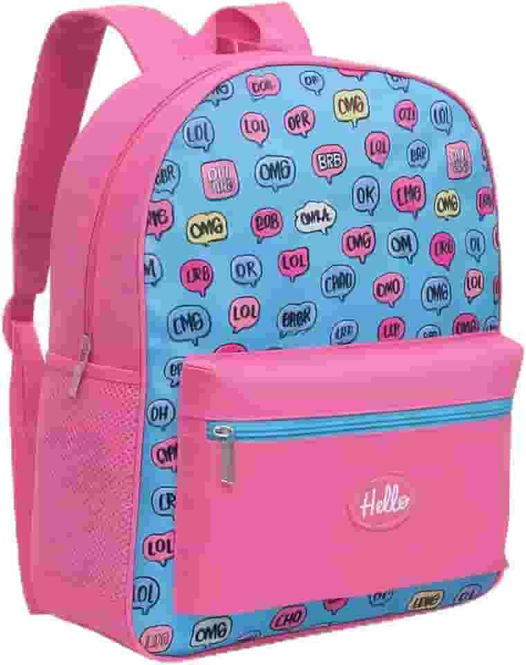 Mochila Escolar Hello Rosa 16 Polegadas – Modelo Juvenil Moderna e Cheia de Estilo - Perfeita para Livros Cadernos e Notebook