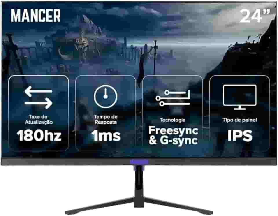 Monitor Gamer Mancer Valak Z3S | 23.8 Pol | IPS | 2K | 1ms | 180Hz | FreeSync e G-Sync | HDMI/DP | MCR-VKZ3S-BL01