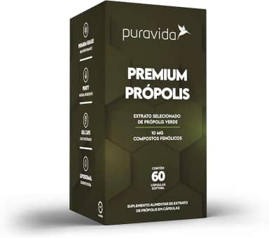 Puravida Vitaminas Extrato Própolis Verde 60 Cápsulas
