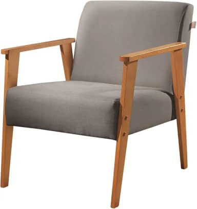 Poltrona em Linho Perla Agarb Decor Cor:Linho Cinza