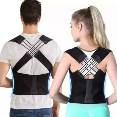 Colete Corretor de Postura Ortopédico Ajustável Postufit – Cinta Lombar e Cervical para Coluna, Alívio de Dores nas Costas, Melhora a Postura e o Sono, Produto - Velcro/unisex (XL-Grande)
