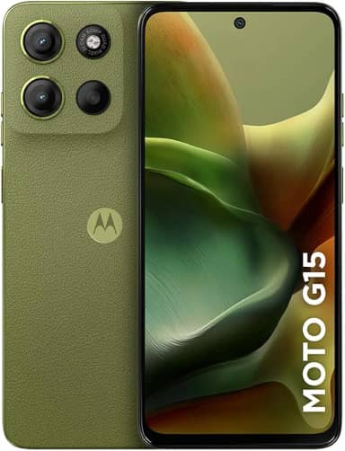 Smartphone Motorola Moto g15-256GB 12GB (4GB RAM+8GB Ram Boost) e Camera 50MP com AI e Night Vision Bateria de 5200 mAh Tela FHD+ 6.7' com Superbrilho NFC - Verde