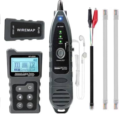 NOYAFA Nf-8209 Testador de Cabo de Rede Avançado para Teste Poe/Ncv/Cat5/Cat5E/Cat6/Cat6A, Medição de Comprimento/Testador de Wiremap de Linha Telefônica Subterrânea E Teste de Continuidade/Por Tdr