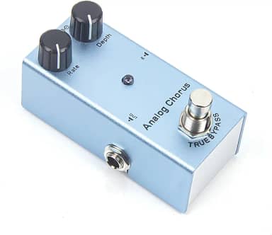 Pedal de efeitos analógico Chorus para guitarra elétrica – tamanho mini, True Bypass, chip BBD, baixo ruído, liga de alumínio durável, alimentação CC de 9 V