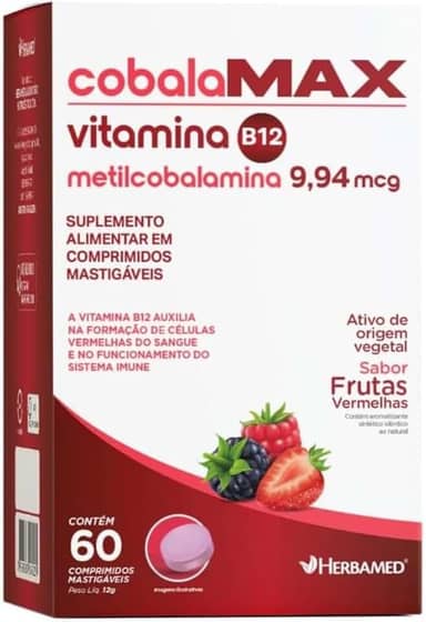 Vitamina B12 Metilcobalamina 60 Comp. Mastigável - Herbamed