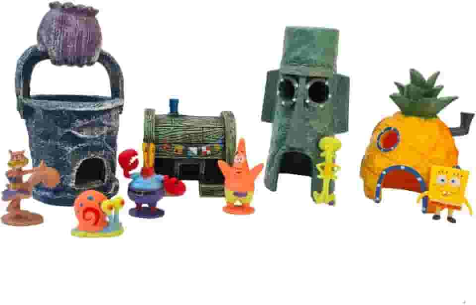 Enfeite de Aquário Turma do Bob Esponja c/10 pçs decoração