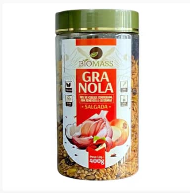 Granola Salgada Biomass, Mix de Cereais com Sementes e Castanhas, Vegano, 400g (BOWL)