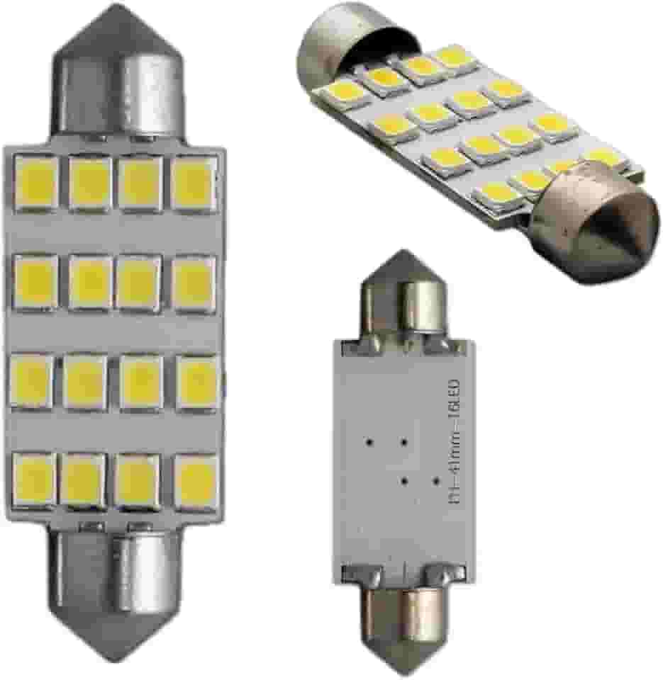 LAMPADA AUTOMOTIVA TORPEDO 16 LEDS 41mm 6000k