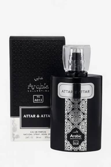 Attar & Attar Arabic Collection Eau de Parfum, Perfume Premium Unissex, Frasco Preto com Design Oriental, 25ml