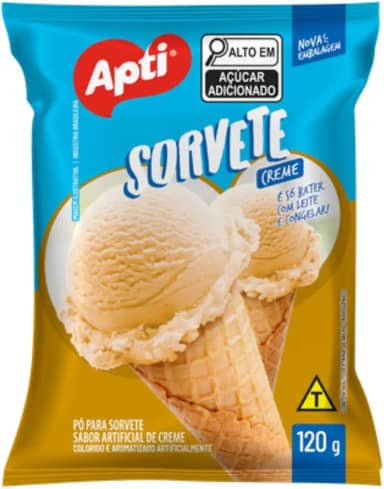 Pó para Sorvete Apti sabor Creme 120g