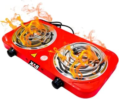 Fogão Elétrico Fogareiro Portátil Cooktop 2 Bocas 2000w 127V Vermelho