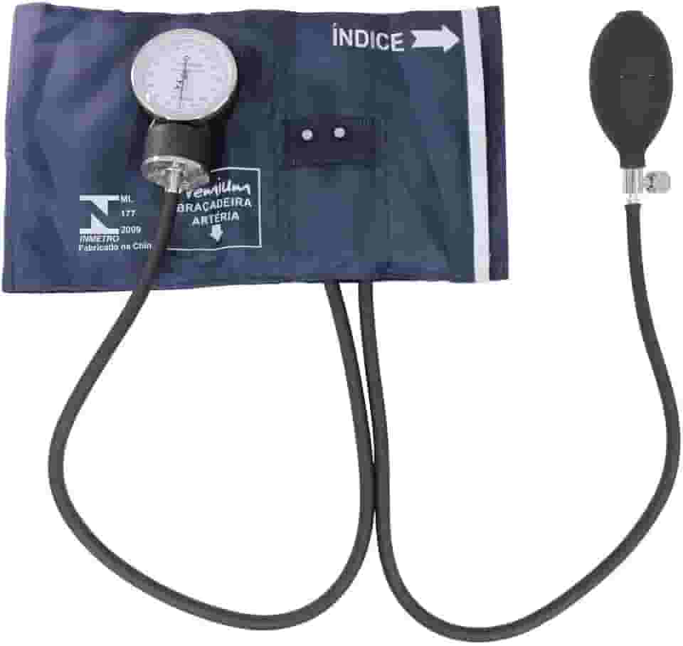Esfigmomanômetro Aneróide Premium com Fecho de Metal - Azul Escuro
