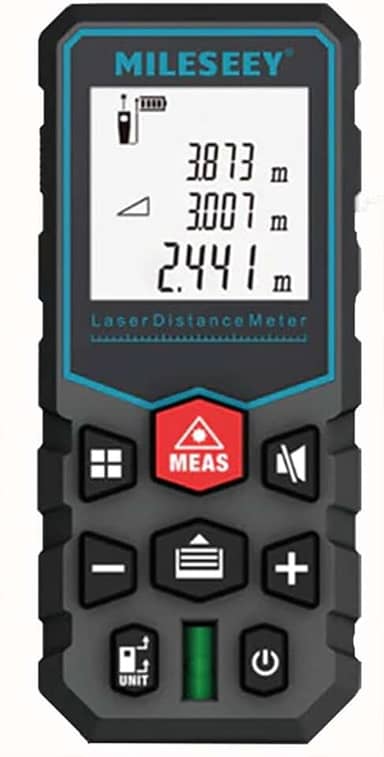 Trena Laser Digital Profissional, Fita Métrica Digital a Laser, Medidor Digital de Distância, Área, Volume, Ângulos e Nível. Modelo X5 de 40, 50, 60, 80, 100 m de Alcance (Precisão ±2 mm)