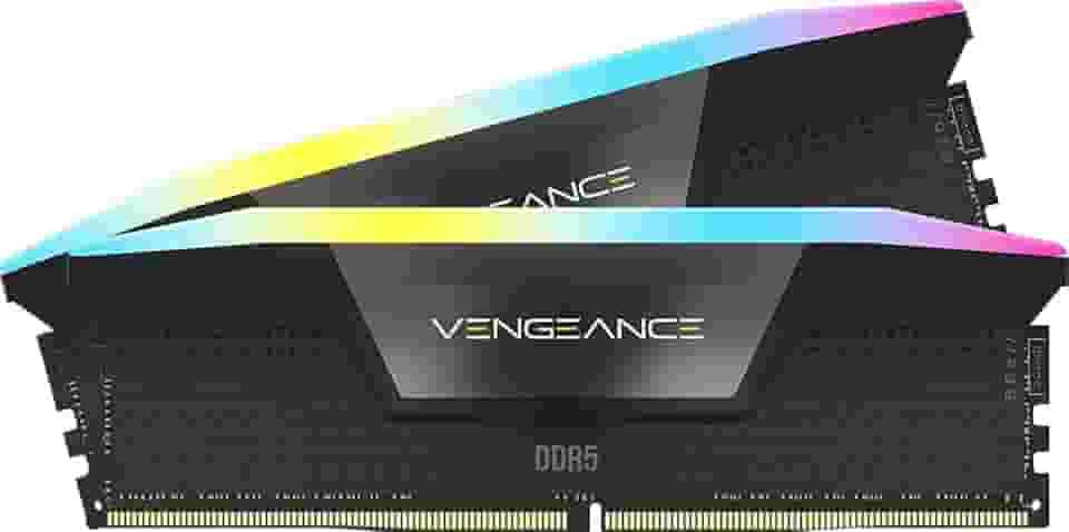 CORSAIR Memória de computador VENGEANCE RGB DDR5 RAM 32GB (2x16GB) 6000MHz CL36-44-44-96 1,35V Intel XMP 3.0 – Preto (CMH32GX5M2E6000C36)
