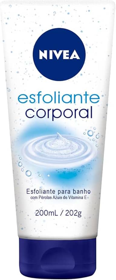 NIVEA Esfoliante Corporal para Banho 200ml - Auxilia na renovação celular, com vitamina E, enriquecido com pérolas azuis, textura cremosa, remove impurezas, proporciona maciez para a pele