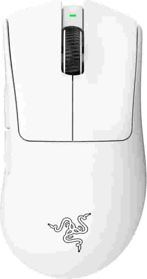 Razer Mouse para jogos sem fio DeathAdder V3 Pro: ergonômico leve de 64 g - Sensor óptico de 30K DPI - Interruptores ópticos de 3ª geração - 8 controles programáveis - Bateria de até 90 horas - Branco