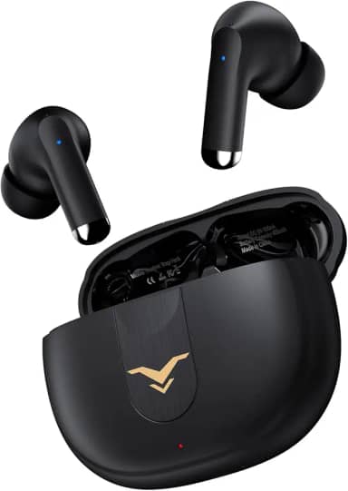 Fones de ouvido Bluetooth sem fio, fones intra-auriculares com cancelamento de ruido active (ANC), 2 modos de som ajustáveis, 36 horas de reprodução e 4 microfones para chamadas, música, jogos, preto