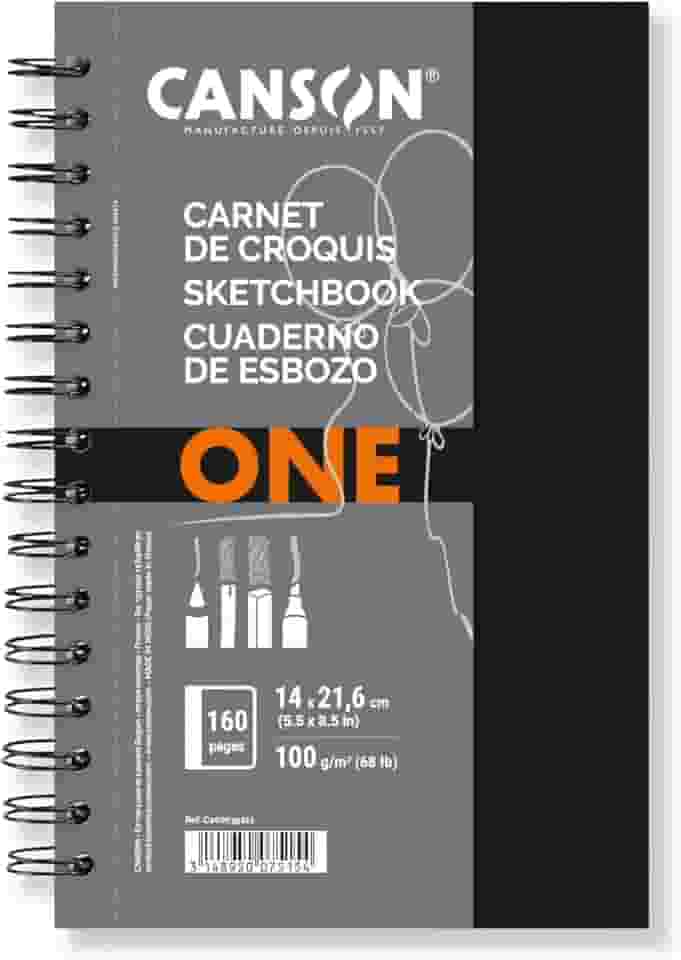 Sketchbook Espiral A5+ 100g/m², Canson, ArTBook One, 80 Folhas