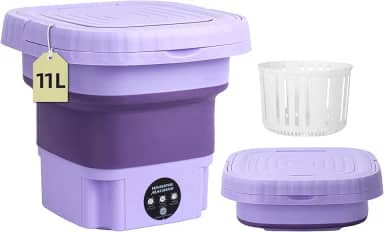 Máquina de lavar portátil, mini lavadora, máquina de lavar dobrável de grande capacidade 11L, limpeza profunda para roupas íntimas, roupas de bebê ou itens pequenos, adequada para apartamentos,