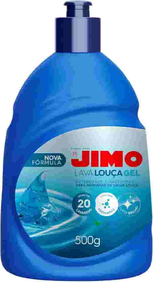 JIMO Lava Louca Gel Detergente Concentrado Desengordurante Super Brilho Limpeza Biodegradavel Rende 20 lavagens 500g