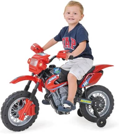 Moto Elétrico Infant Motocross Xplast Preto/Vermelho