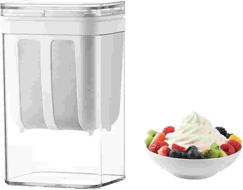 Máquina de iogurte grego de 1800 ml - Coador de iogurte ultrafino, filtro de peneira de alimentos reutilizável de chá de arroz (G)