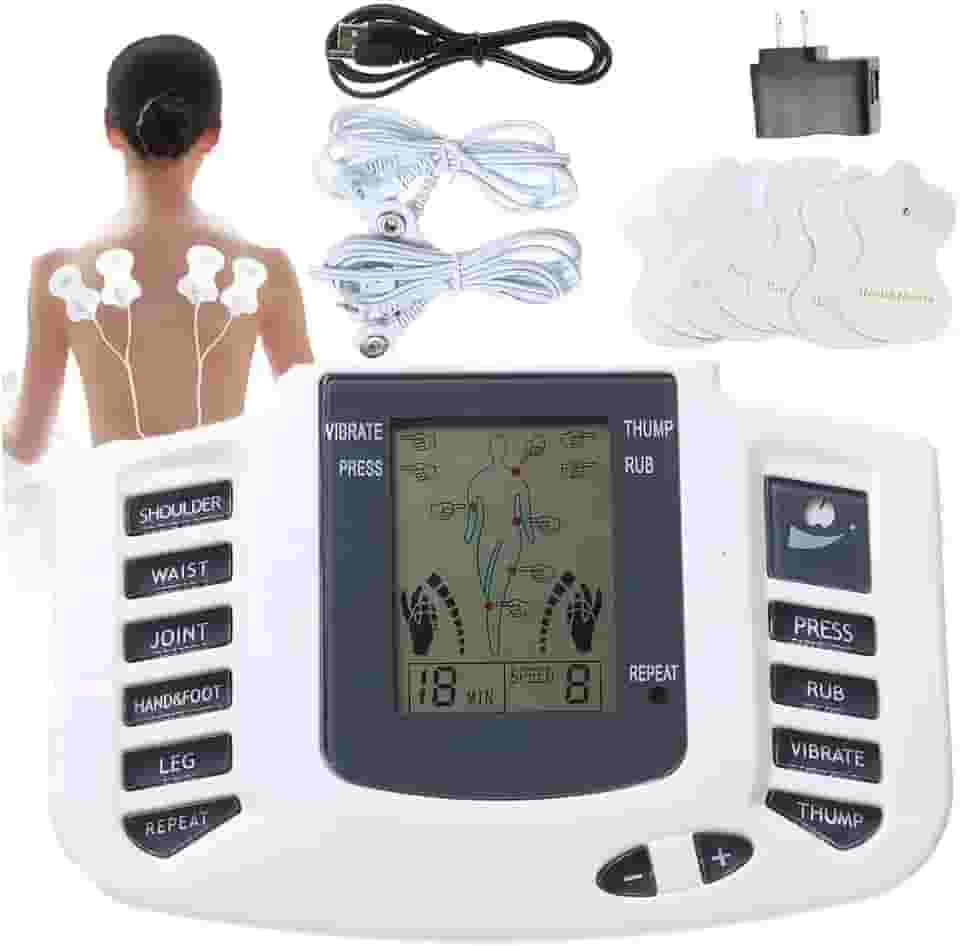 Aparelho Fisioterapia com Eletrodos Pulso Eletrico Alivia Dores massageador dor tensao muscular Tens Acupuntura Portatil baisec