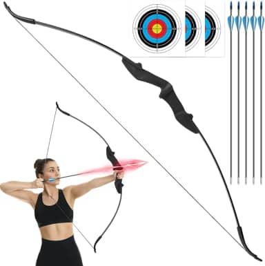 Arco Flecha Profissional Destro, Arco E Flecha Profissional Ambidestro, Tiro com Arco Tradicional Caça Artesanal Arco Cavalo Longbow, Arco Flecha Profissional Destro de MadeiraFlechas de Fibra