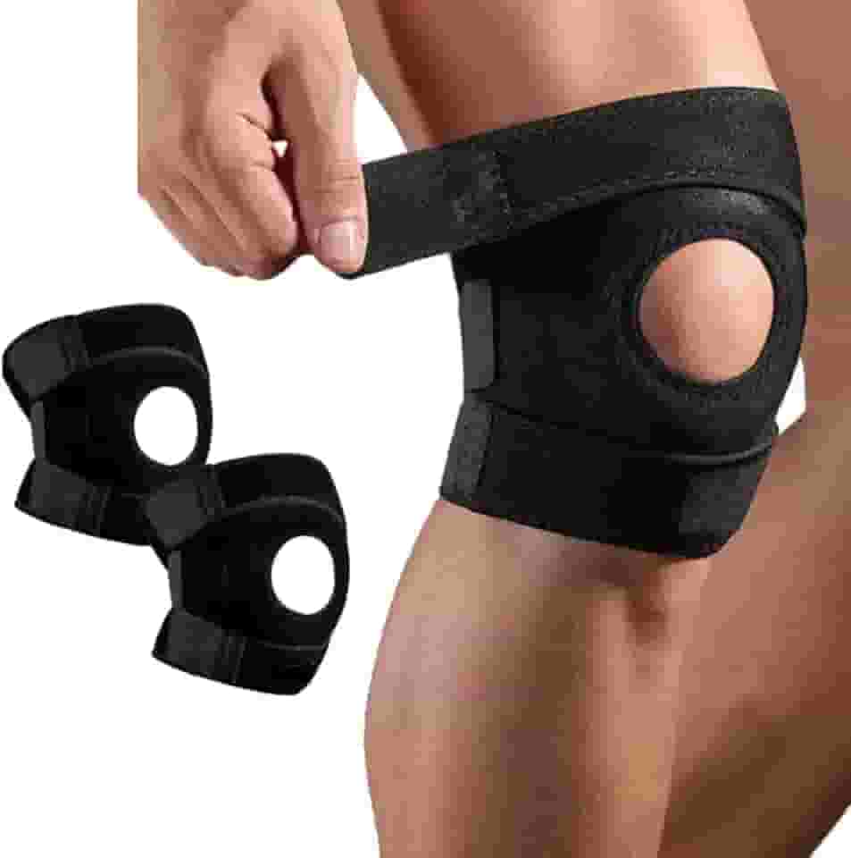 Kit 02 Joelheira Ortopédica Ajustável Proteção Patelar Menisco Tensor Alívio Dor Esportes Proteção