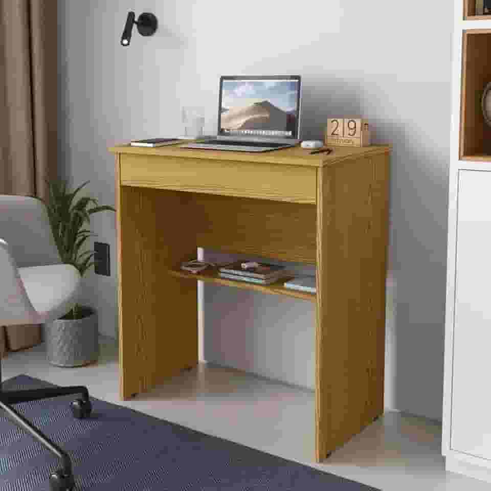 Mesa Escrivaninha Para Computador Escritório Com Gaveta Multiuso (Freijó)