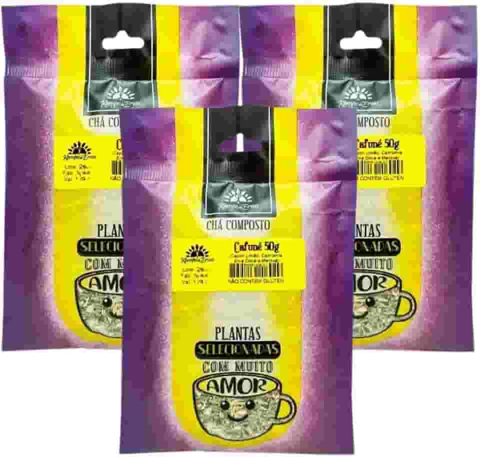 Kampo de Ervas, Kit 3 Chá Misto Cafuné Melissa Camomila Capim L Erva Doce 50
