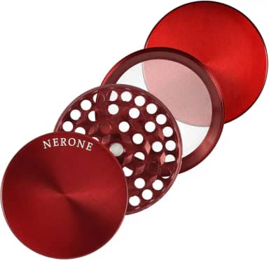 Dichavador/Moedor NERONE 4 partes metal vermelho