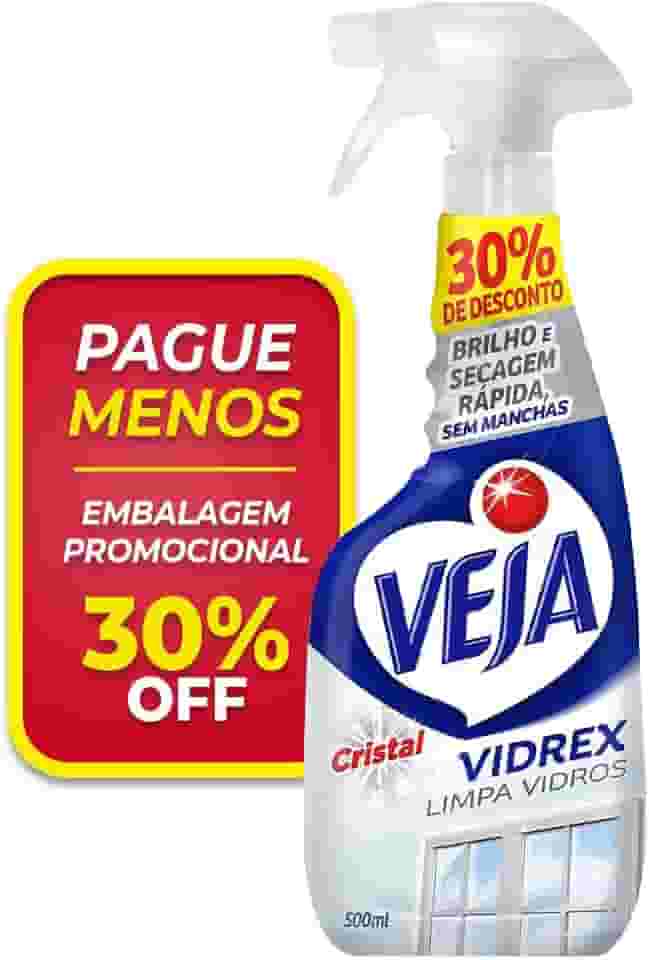 Veja Limpa Vidros Spray Vidrex Cristal 500 Ml Embalagem Econômica