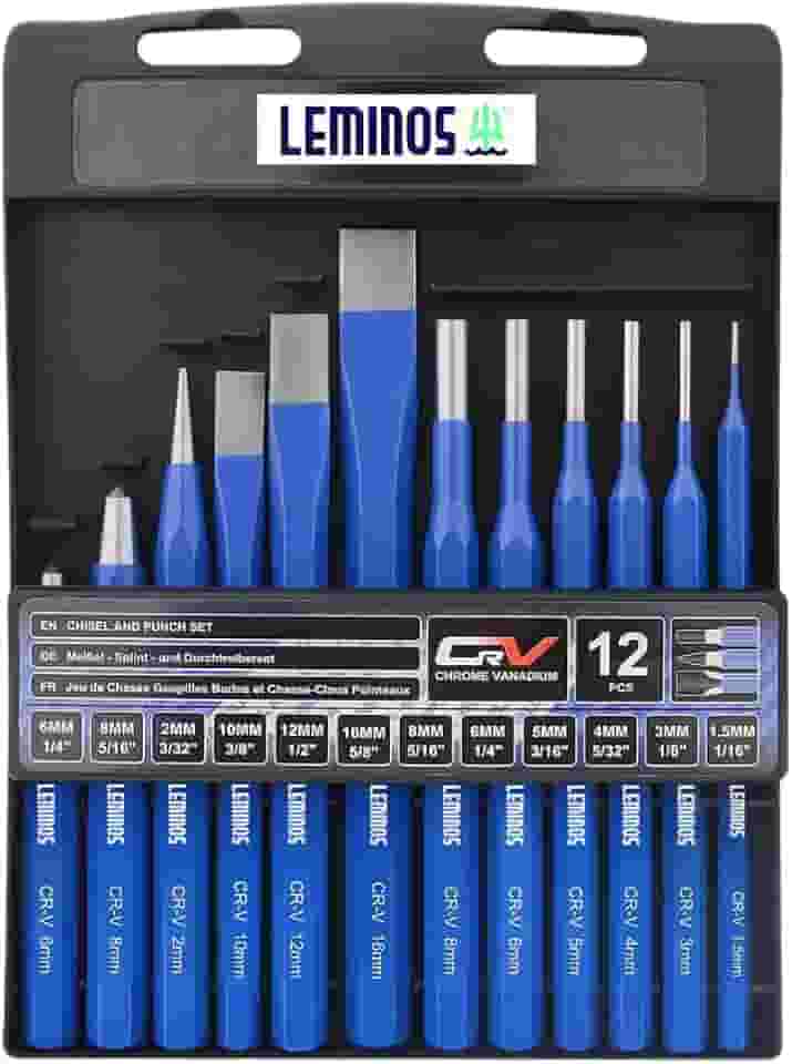 Jogo Talhadeira Punção Saca-Pino 12 Peças Leminos