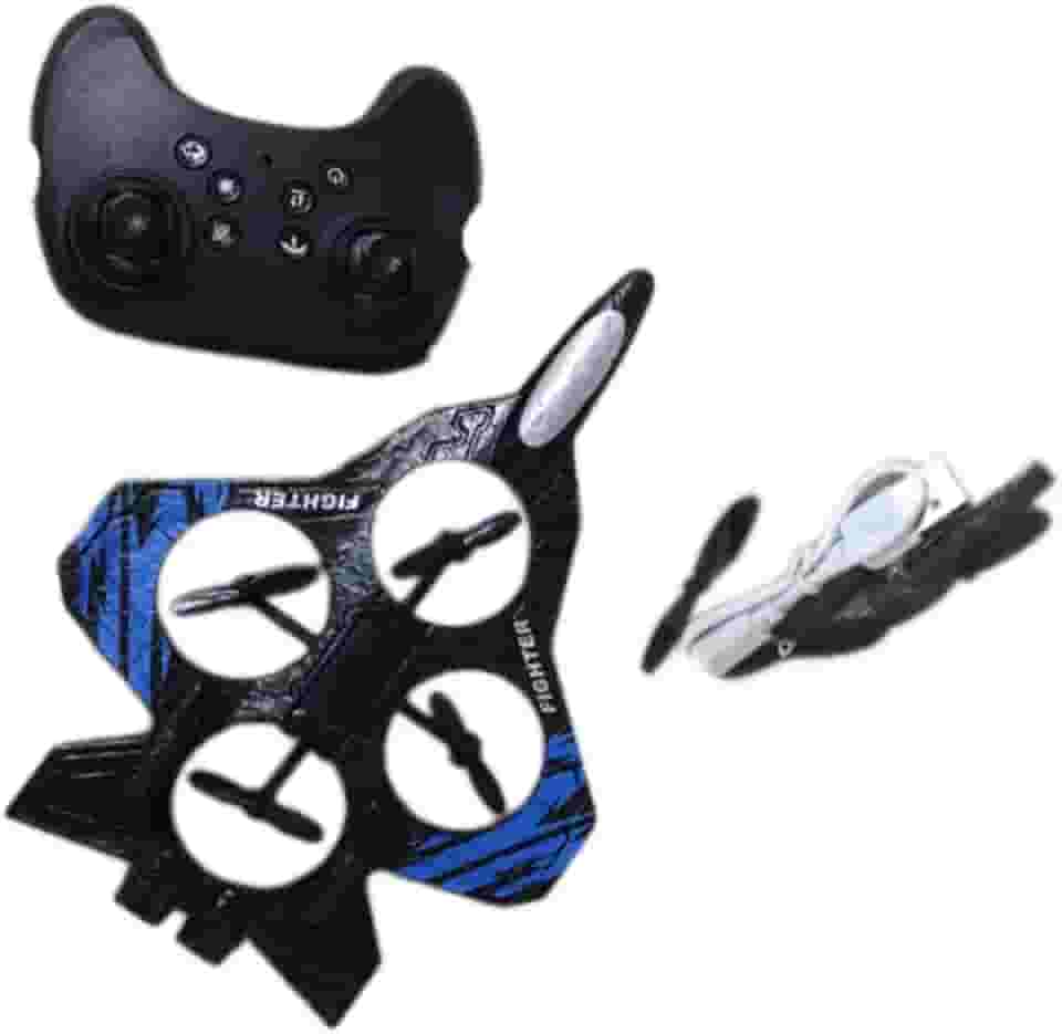 Colaxi Planador de aeromodelismo RC, fácil de controlar, com luzes LED, modelo de caça para acrobacias aéreas, para crianças, adultos e iniciantes a partir, Azul