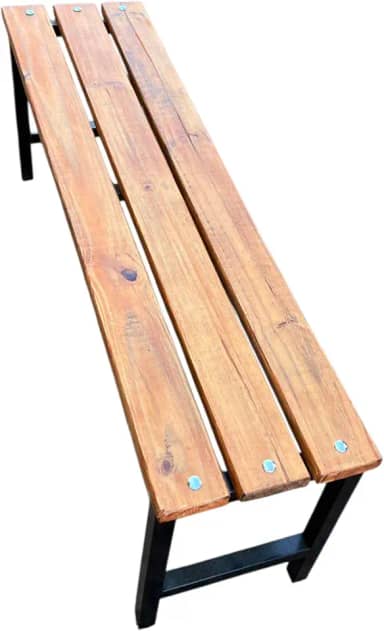 Banco para Refeitório e Jardim, Madeira e Metal, 120 cm x 30 cm x 45 cm, 8 kg, Preto