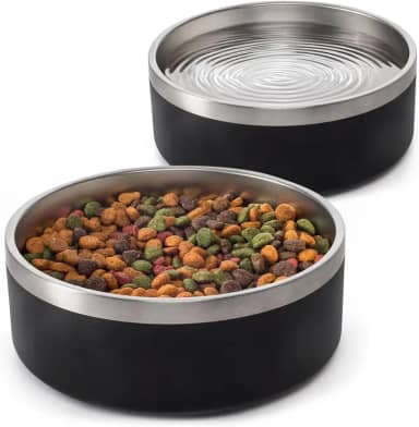 Kit 2 Comedouros Cachorro Pet Aço Inox 946ml MADOG Preto