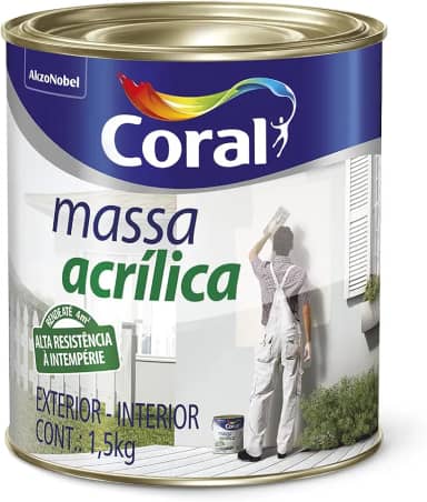 MASSA ACRÍLICA BRANCO 1,5KG - CORAL