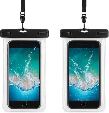Kit 2 Capas à Prova d’Água para Celular Universal até 6.5” com Alça - Impermeável, Protege Seu Celular em Praia, Piscina, Chuva, Shows e Viagens