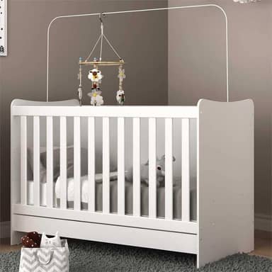 Berço Multifuncional 4 em 1 vira escrivaninha Evolution Multimóveis Branco