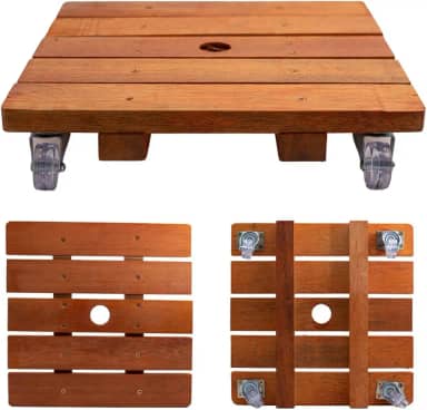 Suporte Para Vaso De Planta Quadrado Rodinhas de Cristal 30 Cm