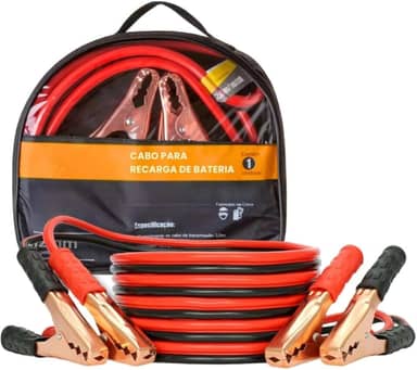 Cabo de Bateria 10mm Chupeta Automotivo 800 Amperes Cabo de 2,5 Metros Com Garras Em Aço Cobreado Fio com Bolsa de Transporte transferência de energia Carro Moto e Caminhão