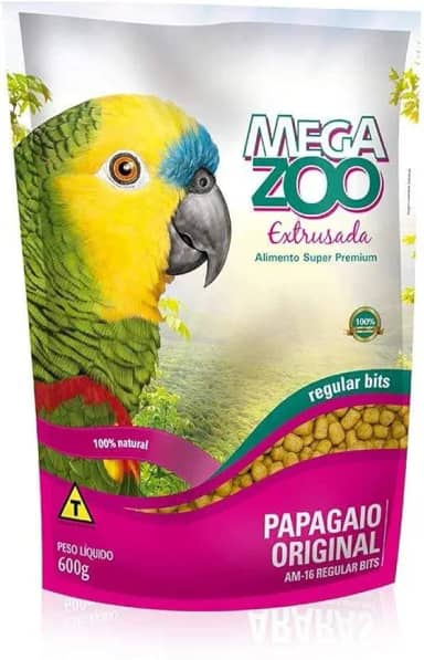 Ração Extrusada Megazoo para Papagaio Regular 600g