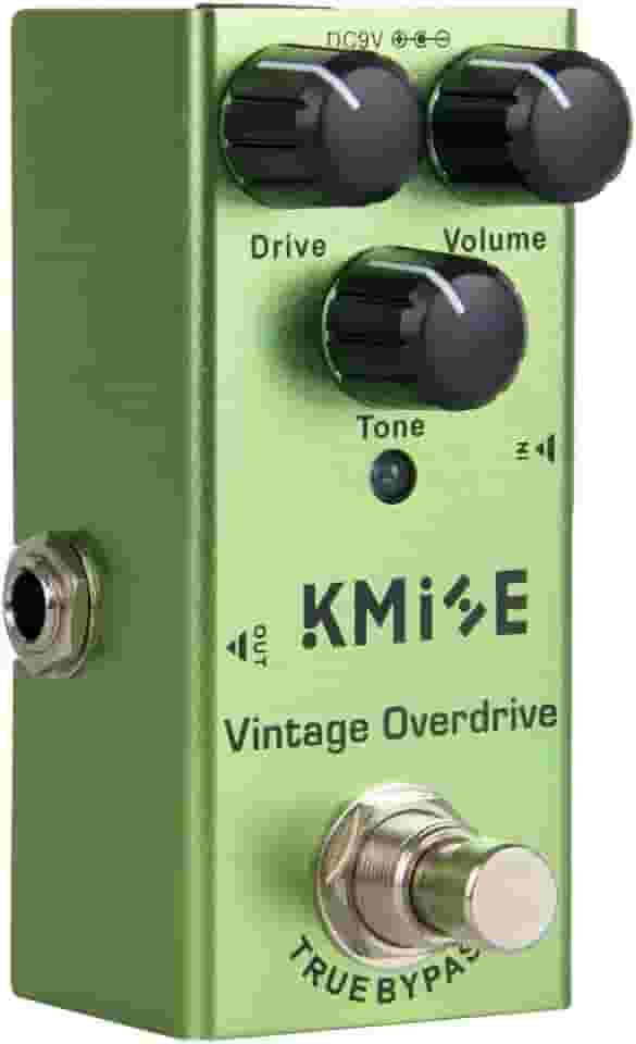 Pedal de efeitos para guitarra elétrica Kmise Vintage Overdrive Mini tipo único DC 9V True Bypass