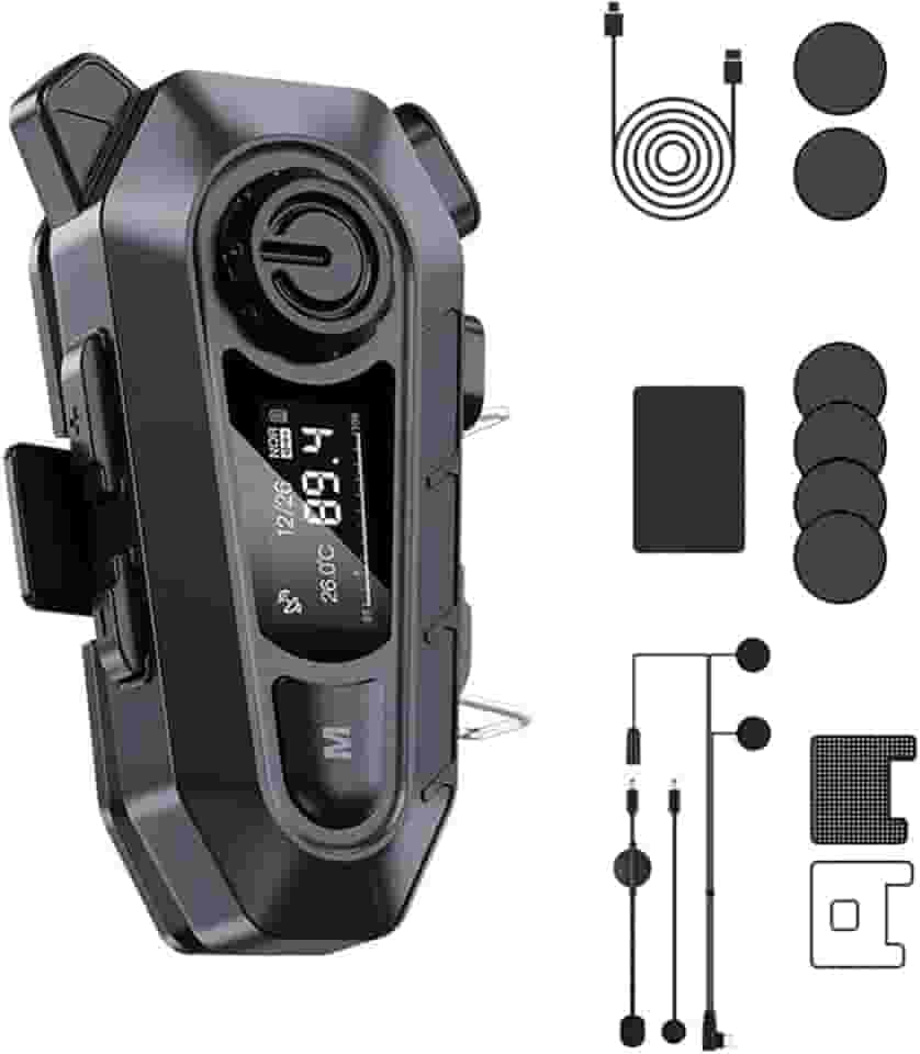 Fone de ouvido sem fio Bluetooth 5.4 à prova d'água para capacete de motocicleta acessório FM