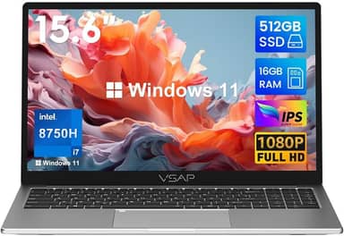 Notebook intel i7 8750H 16GB RAM 512GB SSD Win 11 15.6in