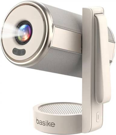 Basike Projetor portatil, Projetor Inteligente Full HD 1080P 15000 Lumens, 2.4G+5G+WIFI 6 Android 12, Bluetooth 5.4, Suporte 4K e Montagem 180° -Cinema Portátil para Casa, Sala de Aula e Reuniões
