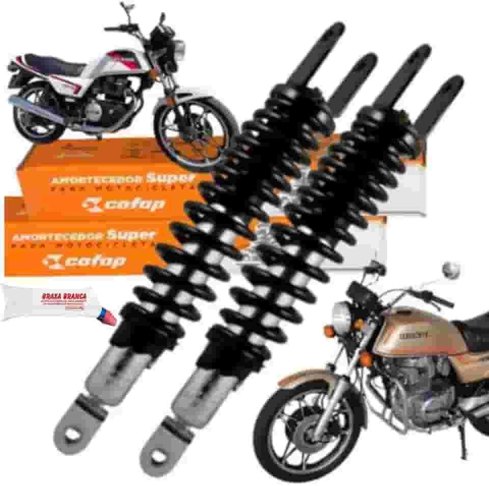 Combo Par Amortecedores Traseiros para Motos Honda CB 400 e 450 de 1980 a 1996, Marca Cofap, com Graxa