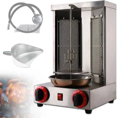 Máquina 3000w Capacidade Máxima Gás Vertical Carne Frango Spinning Doner Kebab Grill Gyro Forno